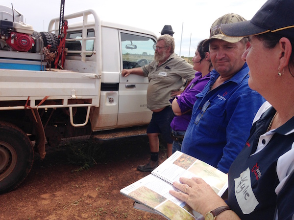 Photo 5. Getting amongst it Kylie and Lance Hutley, Managers of Birrundudu Station, working out what is what earlier this year at a Rangeland Management Course copy